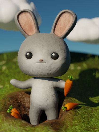 Uncle Rabbit saved you a carrot! by Arturo J. Real | Looking Glass Blocks
